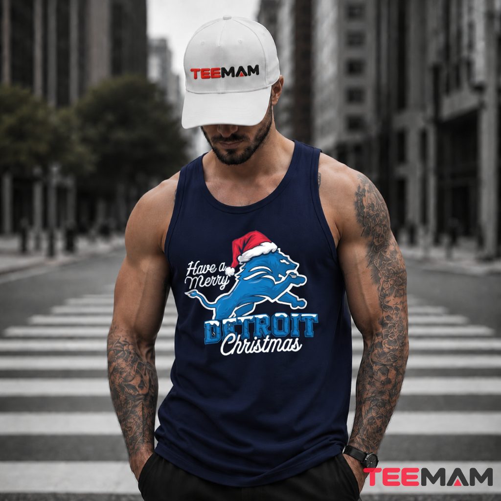 Detroit Lions Merry Christmas Logo Tank Top Detroit Lions Merry Christmas Logo Tank Top