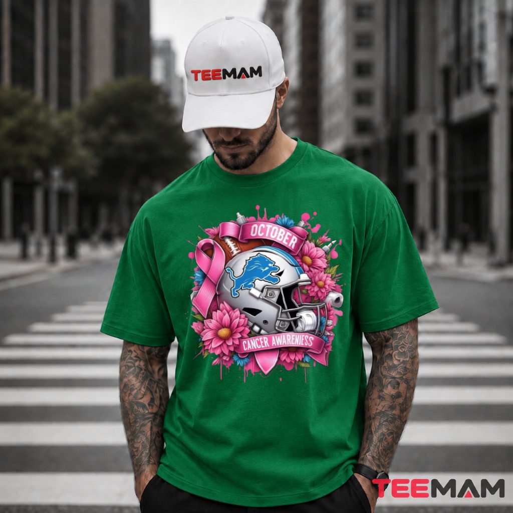 Detroit Lions October Cancer Awareness T-Shirt