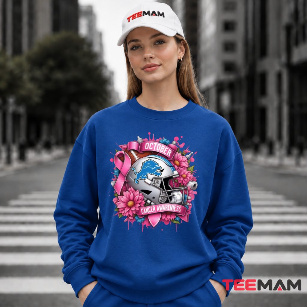 Detroit Lions October Cancer Awareness Long Sleeve Detroit Lions October Cancer Awareness Long Sleeve