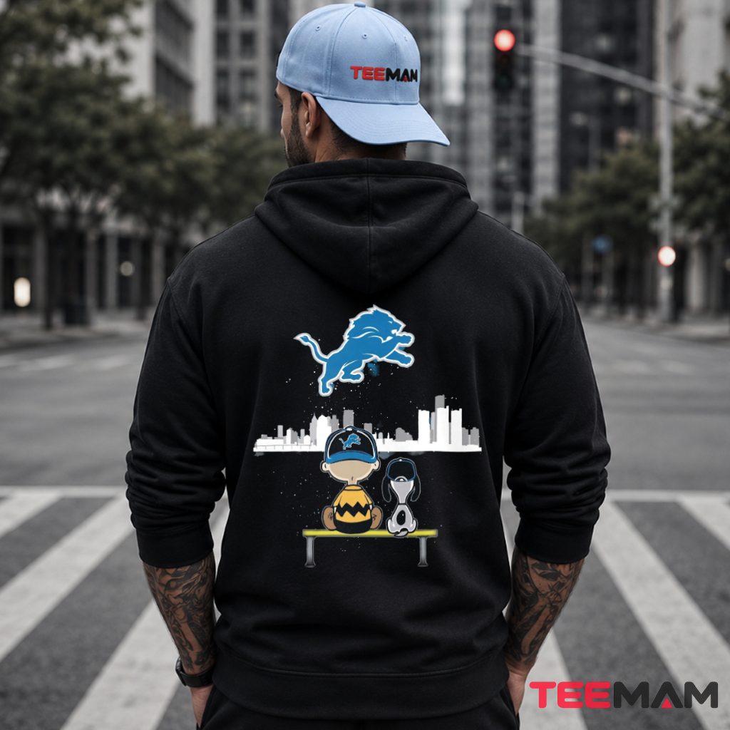 Detroit Lions Peanuts Skyline Night Hoodie Detroit Lions Peanuts Skyline Night Hoodie
