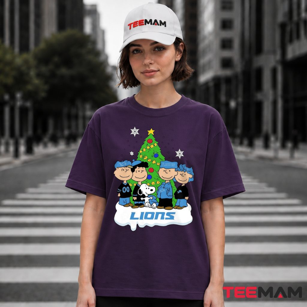 Detroit Lions Peanuts Snoopy Christmas T-Shirt