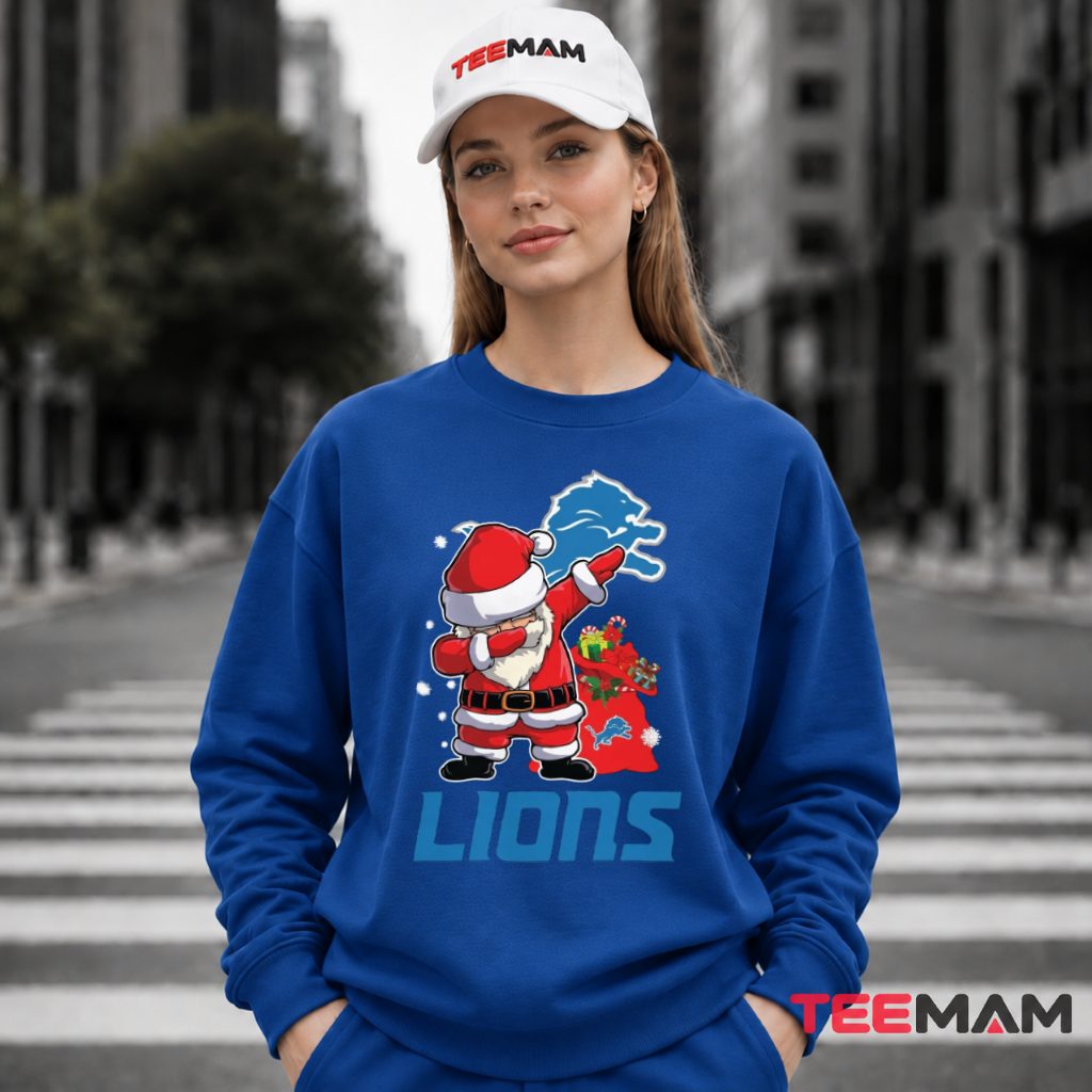 Detroit Lions Santa Dabbing Christmas Long Sleeve Detroit Lions Santa Dabbing Christmas Long Sleeve