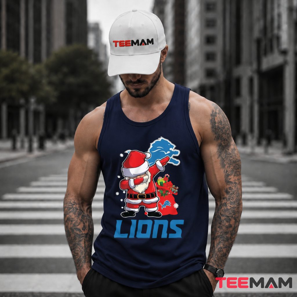 Detroit Lions Santa Dabbing Christmas Tank Top Detroit Lions Santa Dabbing Christmas Tank Top