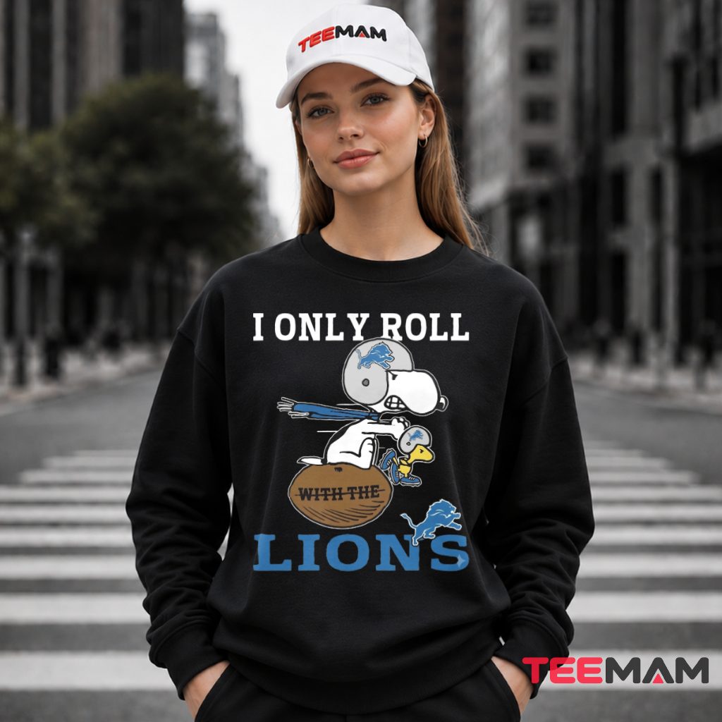 Detroit Lions Snoopy Football Roll Long Sleeve Detroit Lions Snoopy Football Roll Long Sleeve