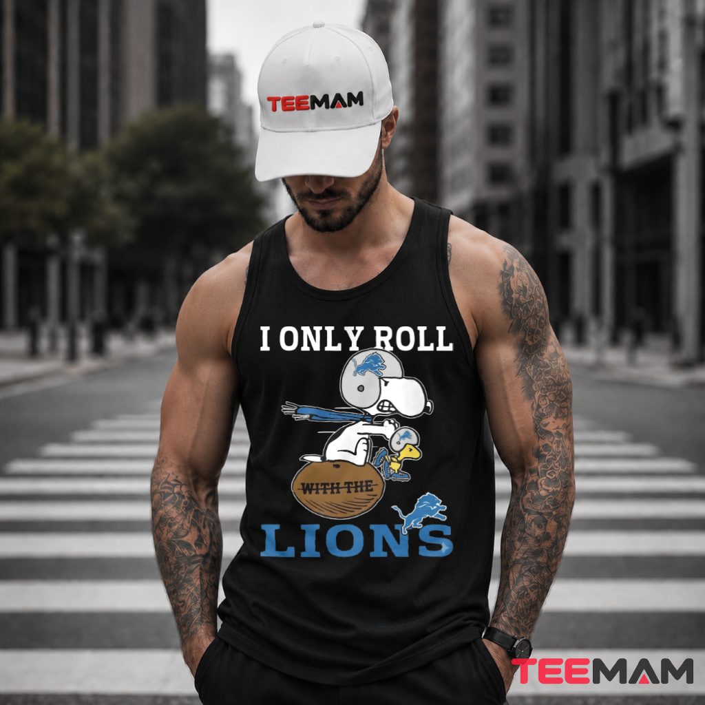 Detroit Lions Snoopy Football Roll Tank Top Detroit Lions Snoopy Football Roll Tank Top