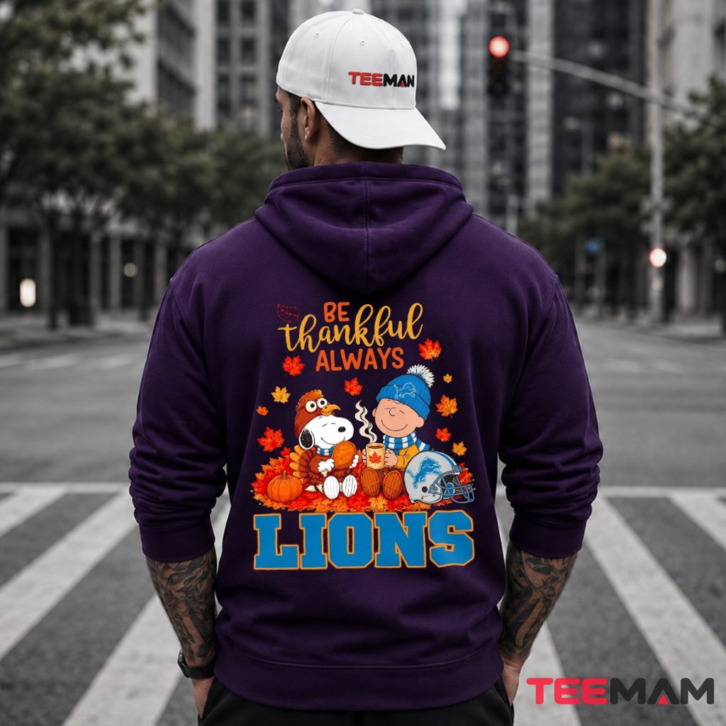 Detroit Lions Snoopy Thankful Thanksgiving Hoodie Detroit Lions Snoopy Thankful Thanksgiving Hoodie