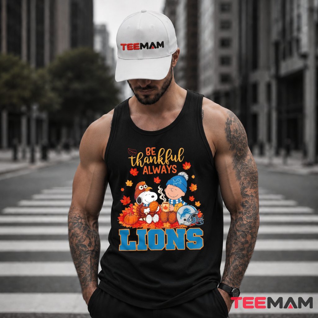 Detroit Lions Snoopy Thankful Thanksgiving Tank Top Detroit Lions Snoopy Thankful Thanksgiving Tank Top