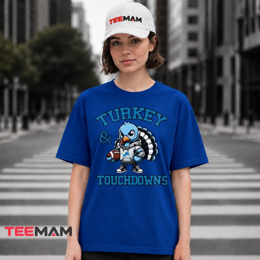 Detroit Lions Thanksgiving Turkey Touchdowns T-Shirt