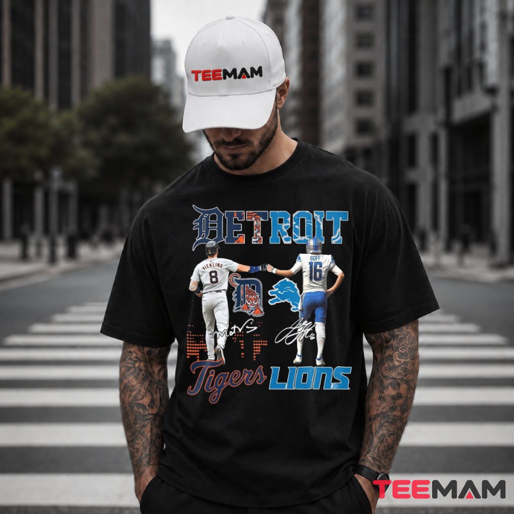 Detroit Lions Tigers Vierling Goff T-Shirt