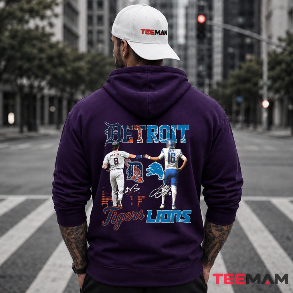 Detroit Lions Tigers Vierling Goff Hoodie Detroit Lions Tigers Vierling Goff Hoodie