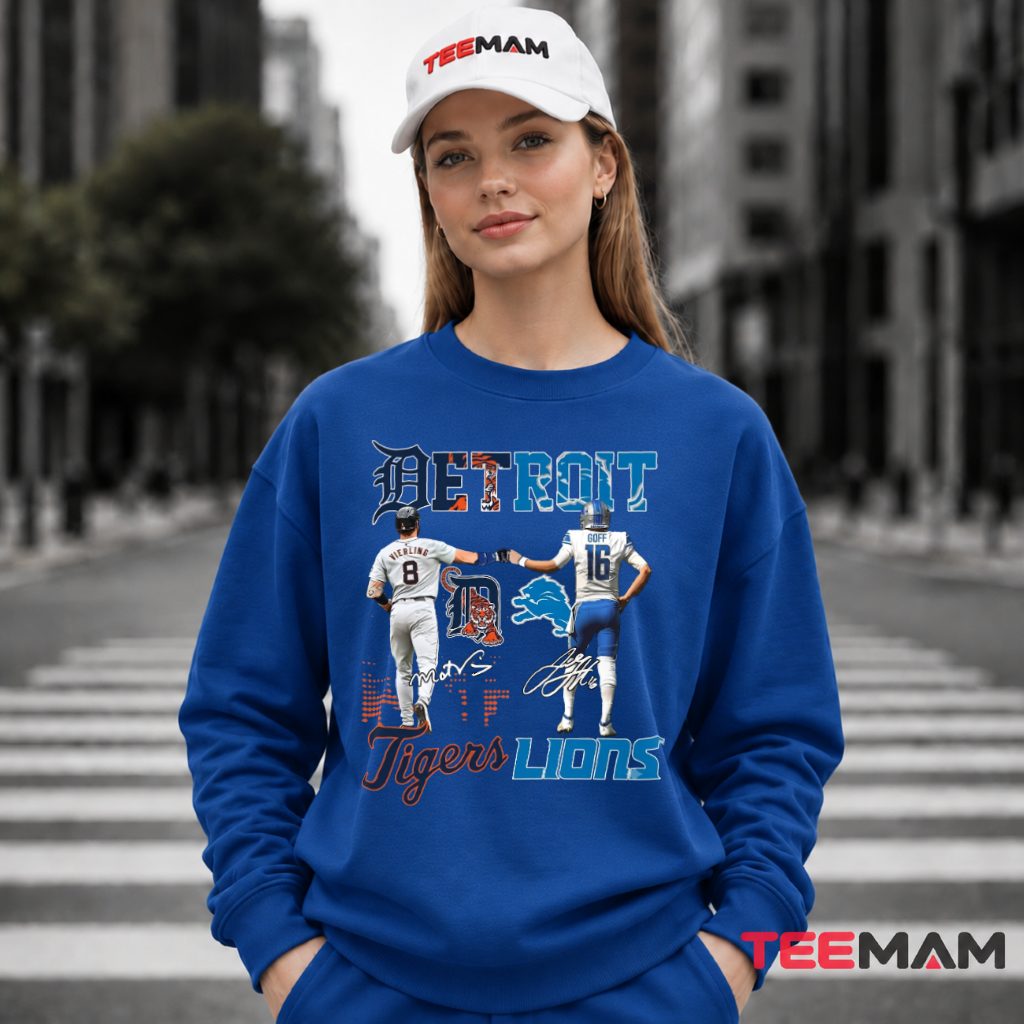 Detroit Lions Tigers Vierling Goff Long Sleeve Detroit Lions Tigers Vierling Goff Long Sleeve