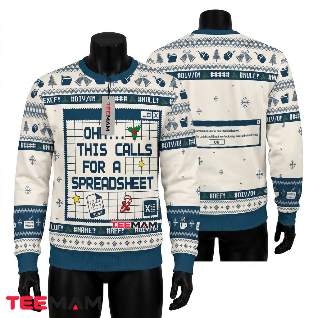 Excel Reindeer Ugly Christmas Sweater REF Error Pattern