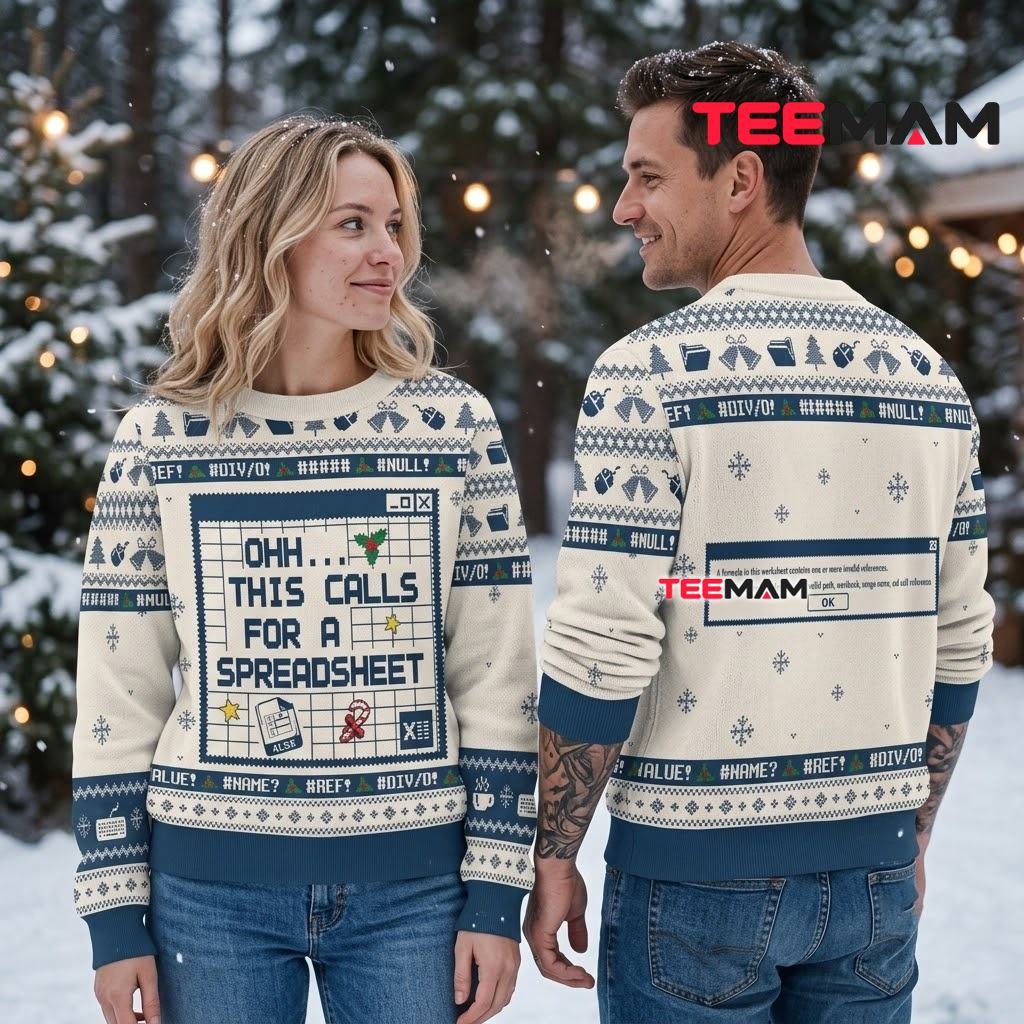 Excel Formula Error Ugly Christmas Sweater Spreadsheet Joke Print Back Excel Formula Error Ugly Christmas Sweater Spreadsheet Joke Print Back