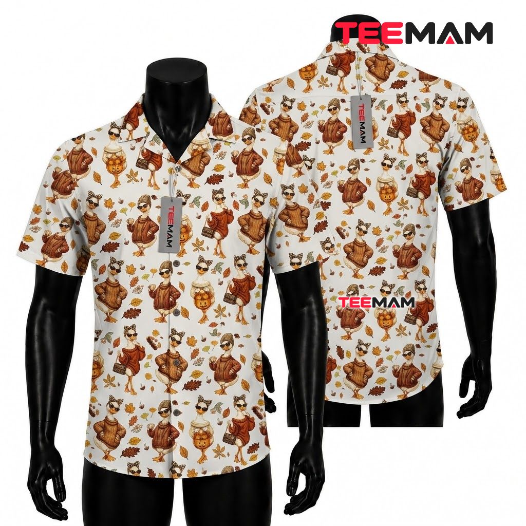 Fashionista Chicken Autumn Hawaiian Shirt Sweater Sunglasses Front