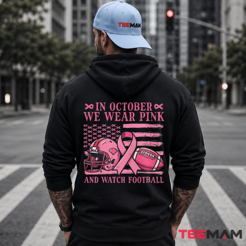 Football Helmet American Flag Wear Pink Awareness Hoodie Football Helmet American Flag Wear Pink Awareness Hoodie