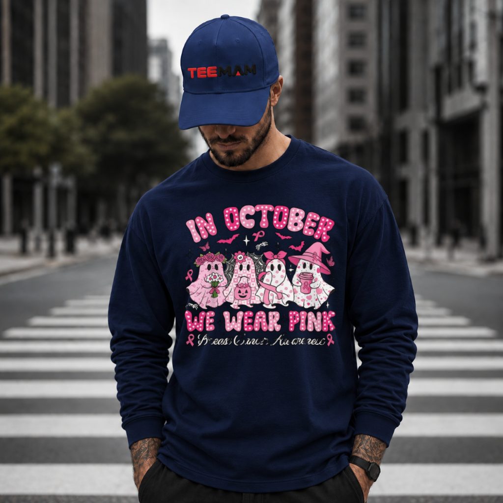Four Ghosts Group Bride Pumpkin Halloween Pink Long Sleeve Four Ghosts Group Bride Pumpkin Halloween Pink Long Sleeve