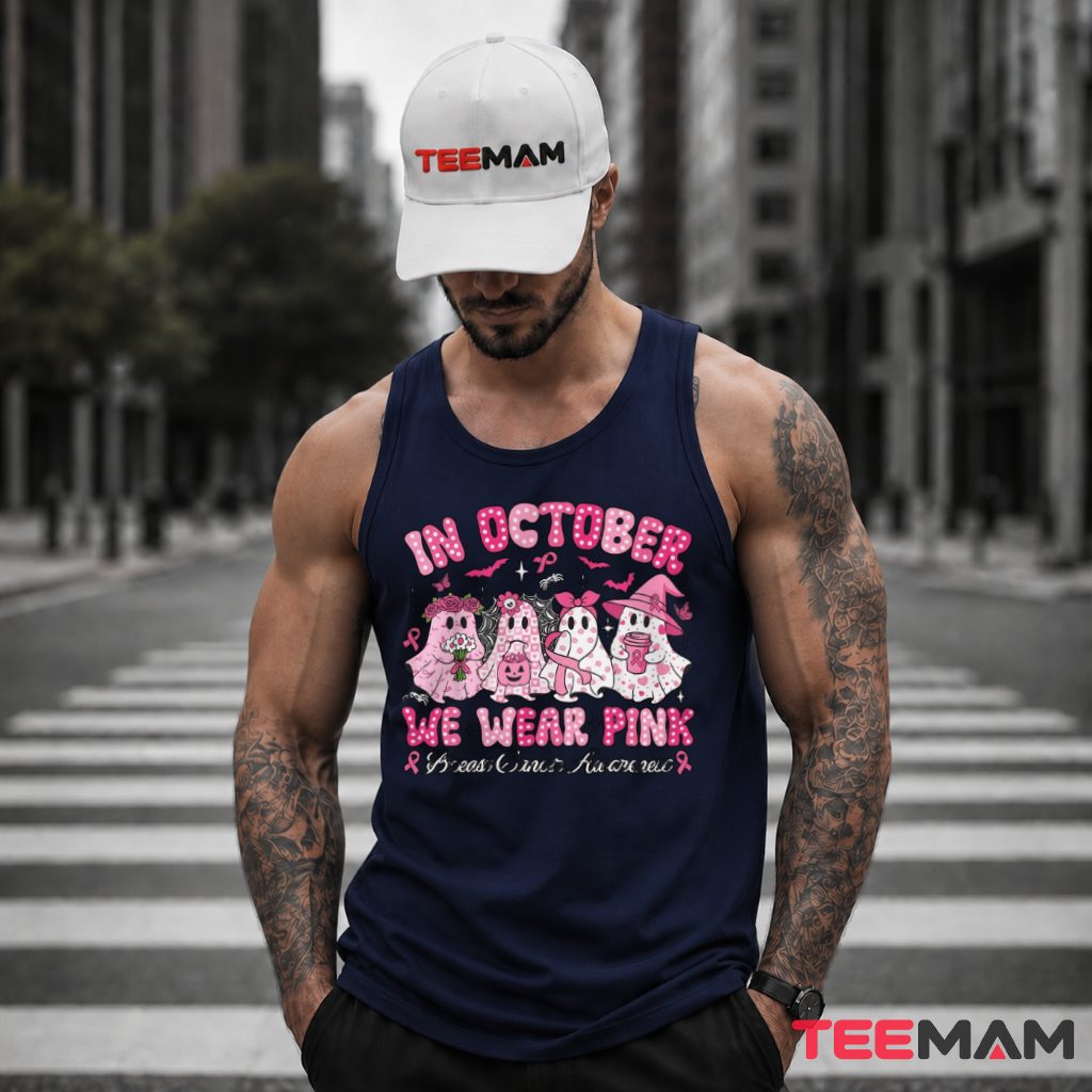 Four Ghosts Group Bride Pumpkin Halloween Pink Tank Top Four Ghosts Group Bride Pumpkin Halloween Pink Tank Top