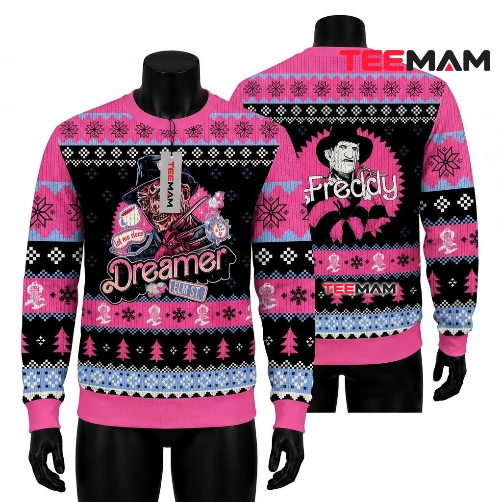 Freddy Krueger Ugly Halloween Sweater Let Me Sleep Dreamer Front