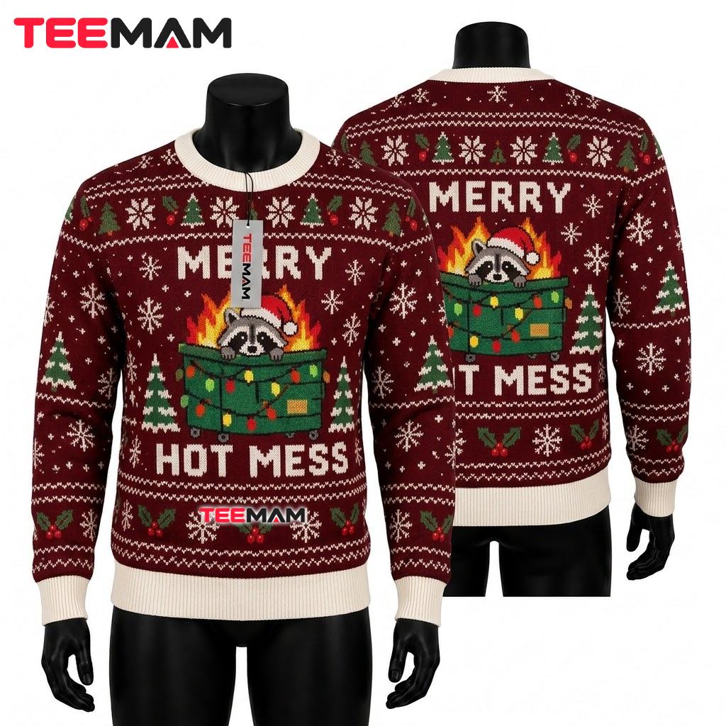 Funny Raccoon Ugly Christmas Sweater First Of All Delight