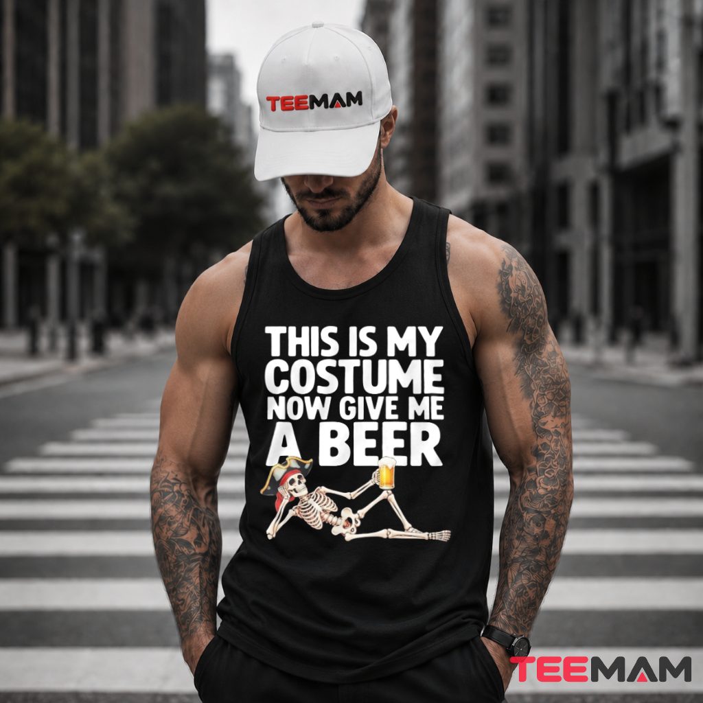 Funny Skeleton Costume Beer Halloween Tank Top Funny Skeleton Costume Beer Halloween Tank Top