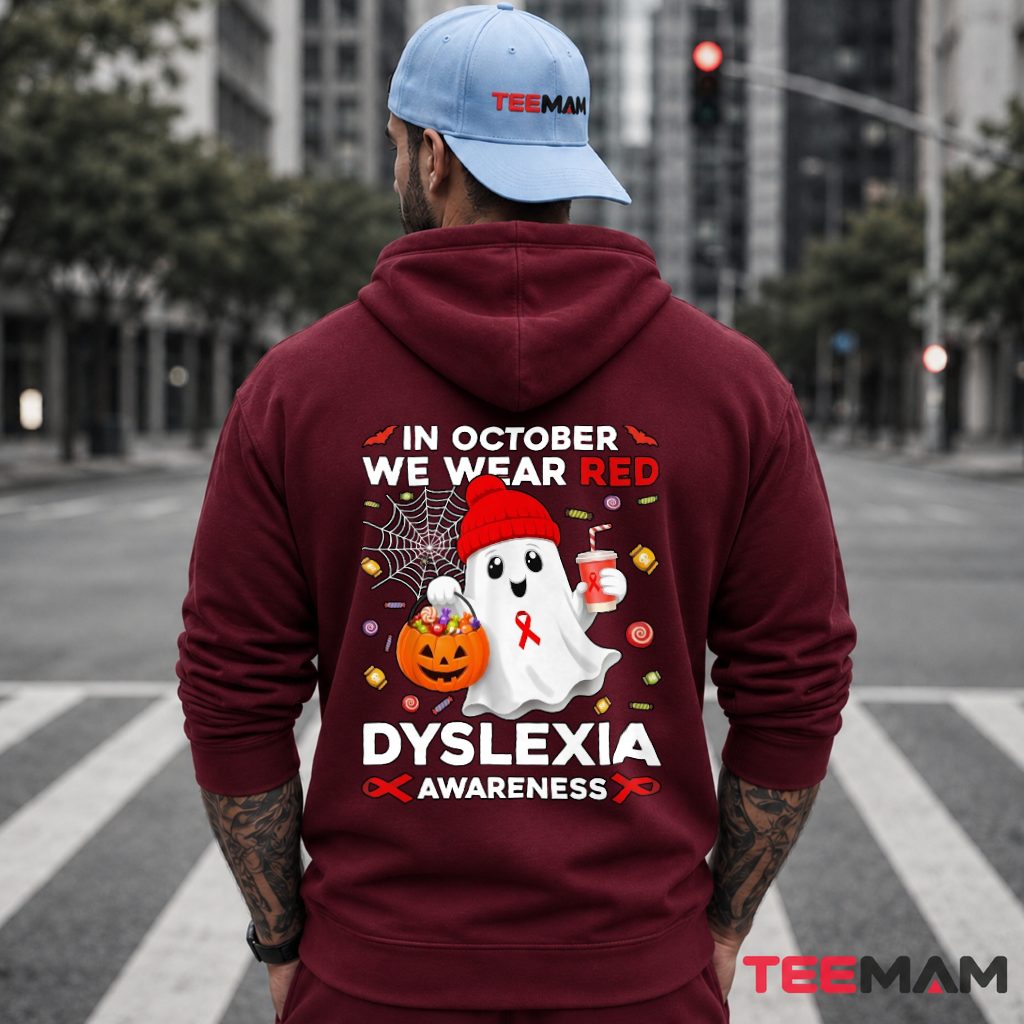 Ghost Beanie Pumpkin Dyslexia Awareness Hoodie Ghost Beanie Pumpkin Dyslexia Awareness Hoodie