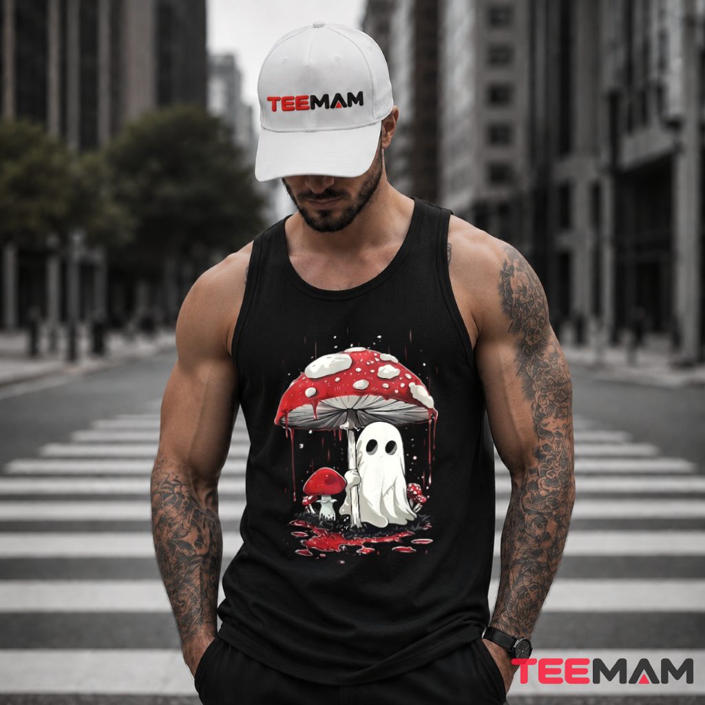 Ghost Mushroom Rainy Halloween Tank Top Ghost Mushroom Rainy Halloween Tank Top