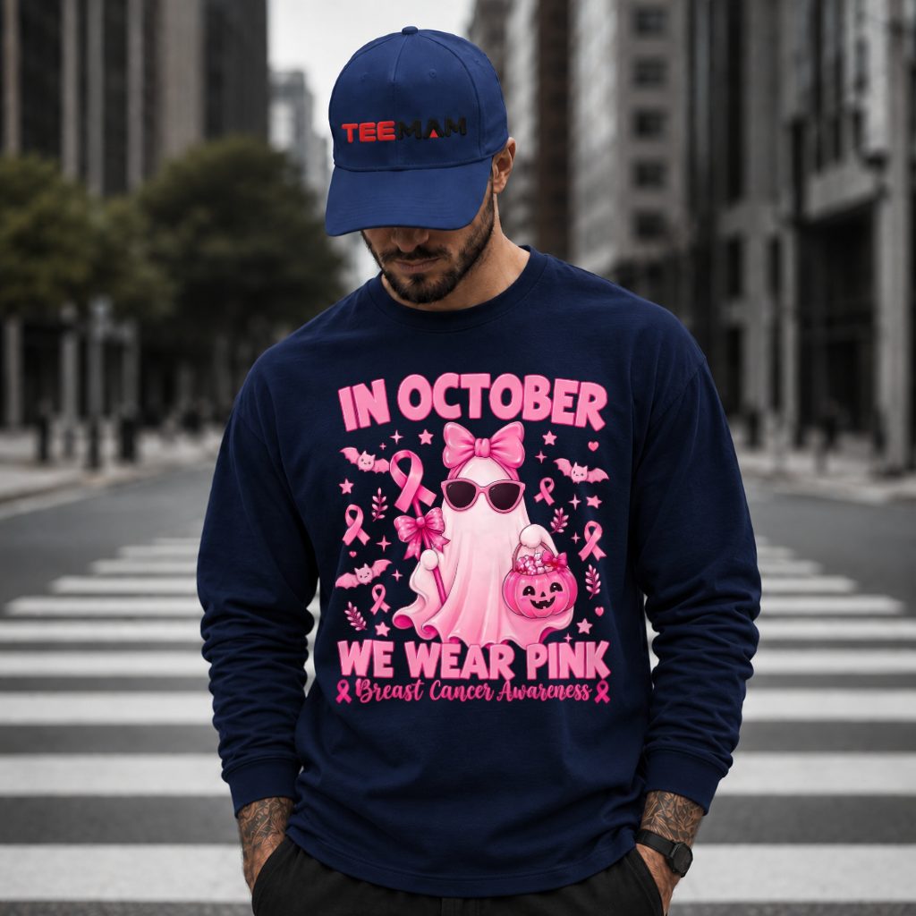 Ghost Sunglasses Bow Pumpkin October Pink Long Sleeve Ghost Sunglasses Bow Pumpkin October Pink Long Sleeve