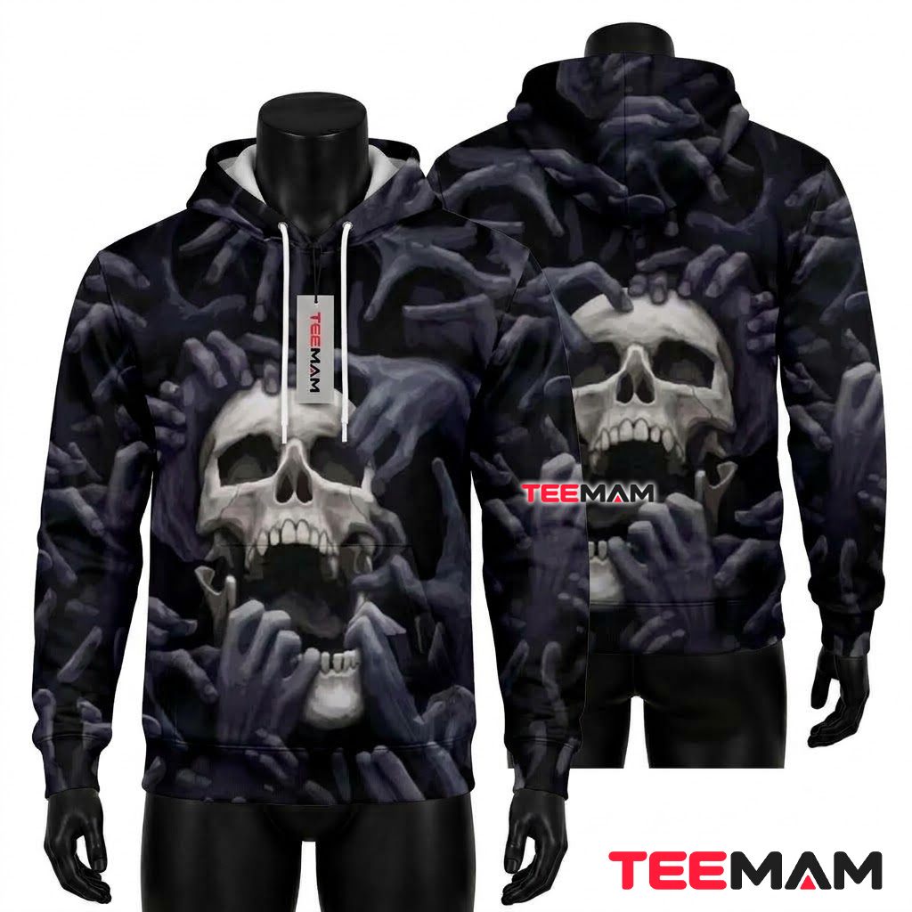 Green Skull Halloween 3D Hoodie