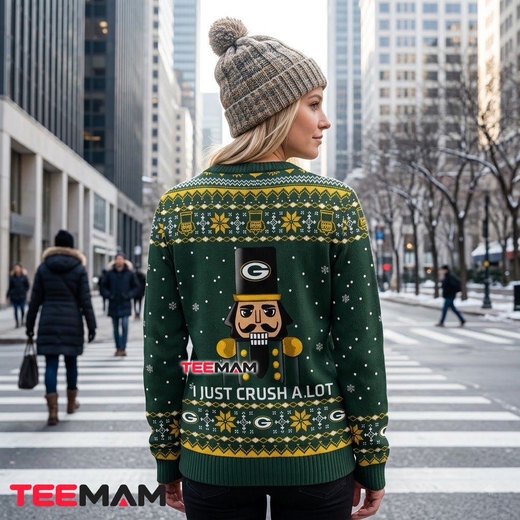 Green Bay Packers Christmas Ugly Sweater Nutcracker Crush Quote Design Version 3 Green Bay Packers Christmas Ugly Sweater Nutcracker Crush Quote Design Version 3