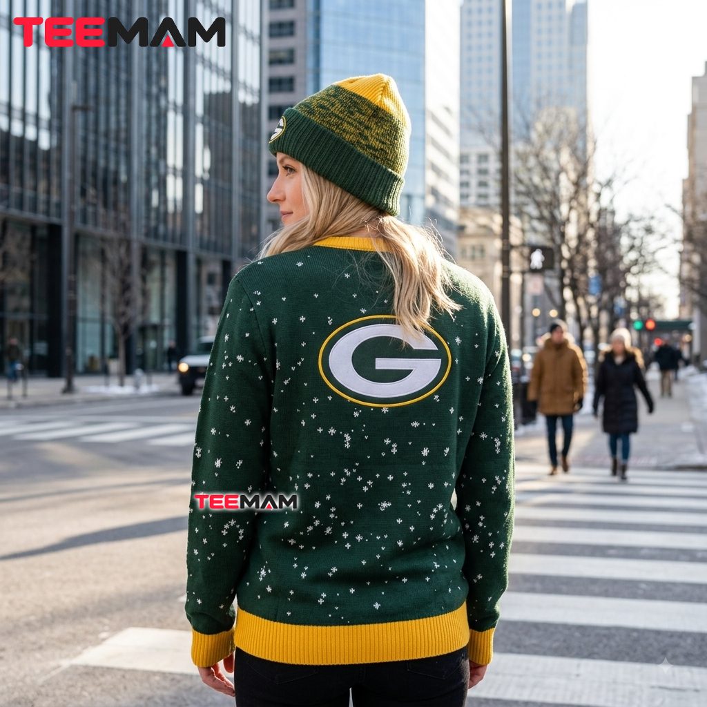Green Bay Packers Christmas Ugly Sweater Tattooed Santa Design Version 3 Green Bay Packers Christmas Ugly Sweater Tattooed Santa Design Version 3