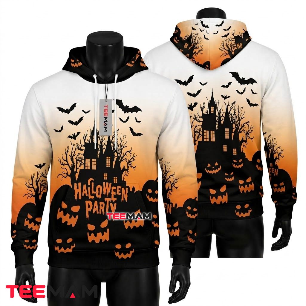Haunted House Halloween Party 3D Hoodie Front