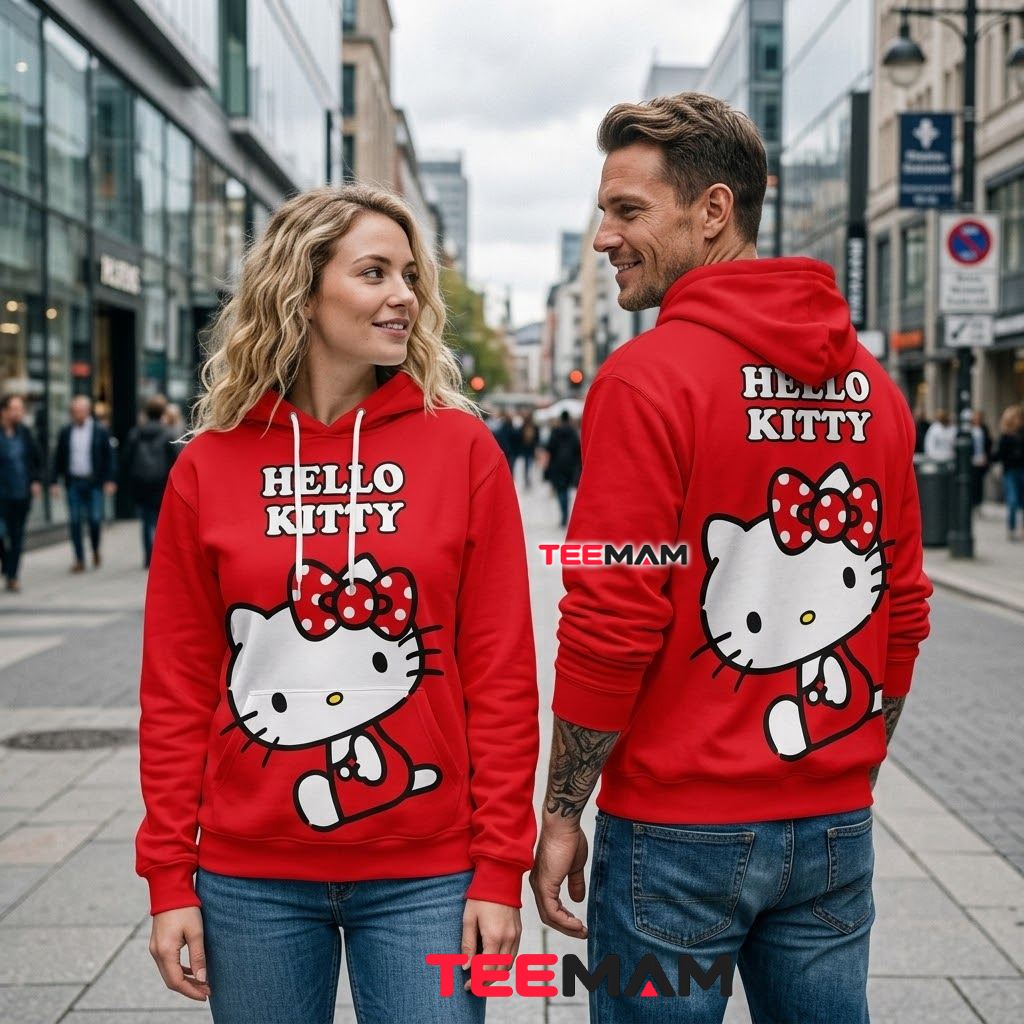 Hello Kitty 3D Hoodie Red Polka Dot Bow Back Hello Kitty 3D Hoodie Red Polka Dot Bow Back