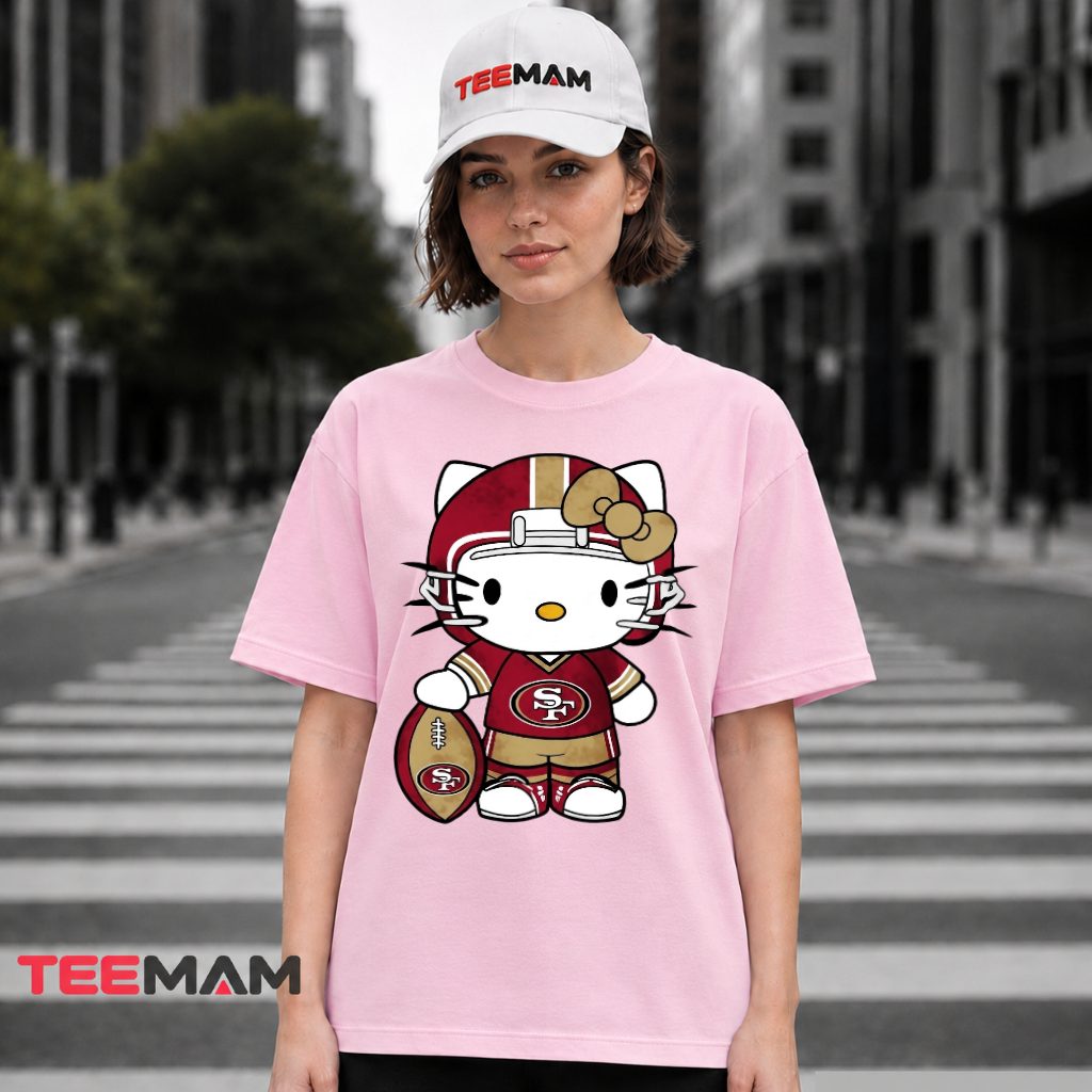 Hello Kitty 49ers Football Helmet T-Shirt