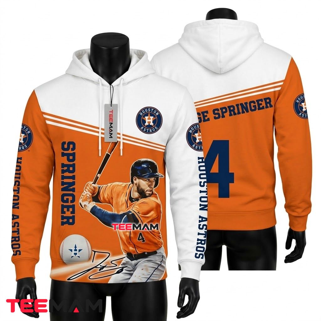 Houston Astros 3D Hoodie George Springer Number Front