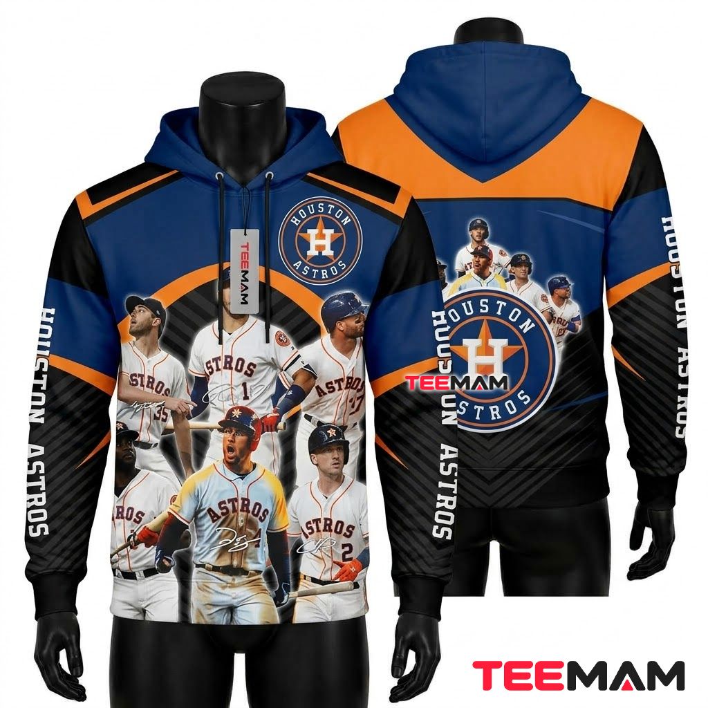 Houston Astros 3D Hoodie Team Legends Collage Front