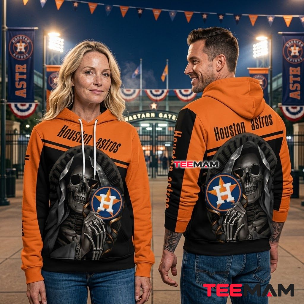 Houston Astros All Over Print 3D Hoodie Grim Reaper Skull Hold Logo Back Houston Astros All Over Print 3D Hoodie Grim Reaper Skull Hold Logo Back