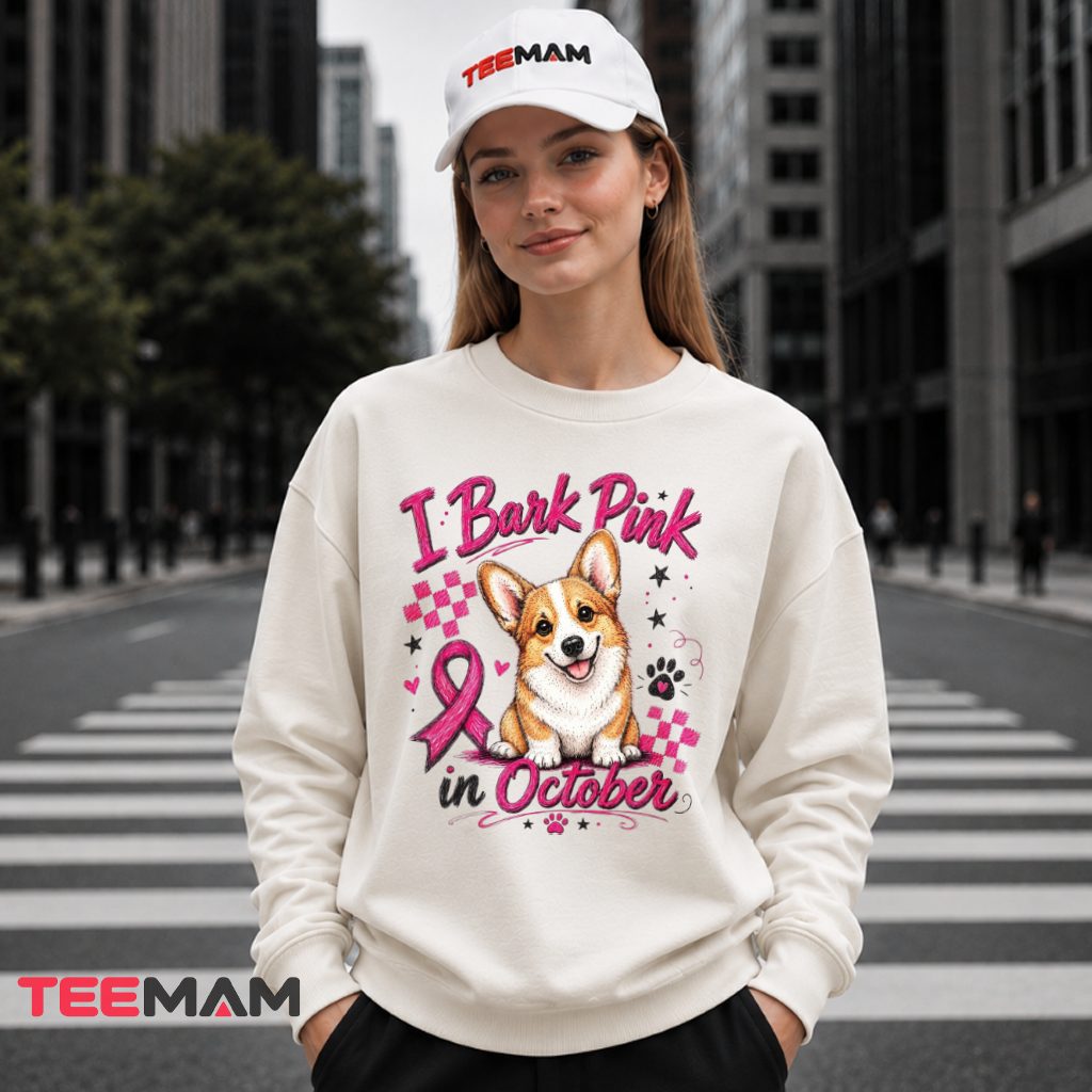 I Bark Pink In October Corgi Ribbon Long Sleeve I Bark Pink In October Corgi Ribbon Long Sleeve
