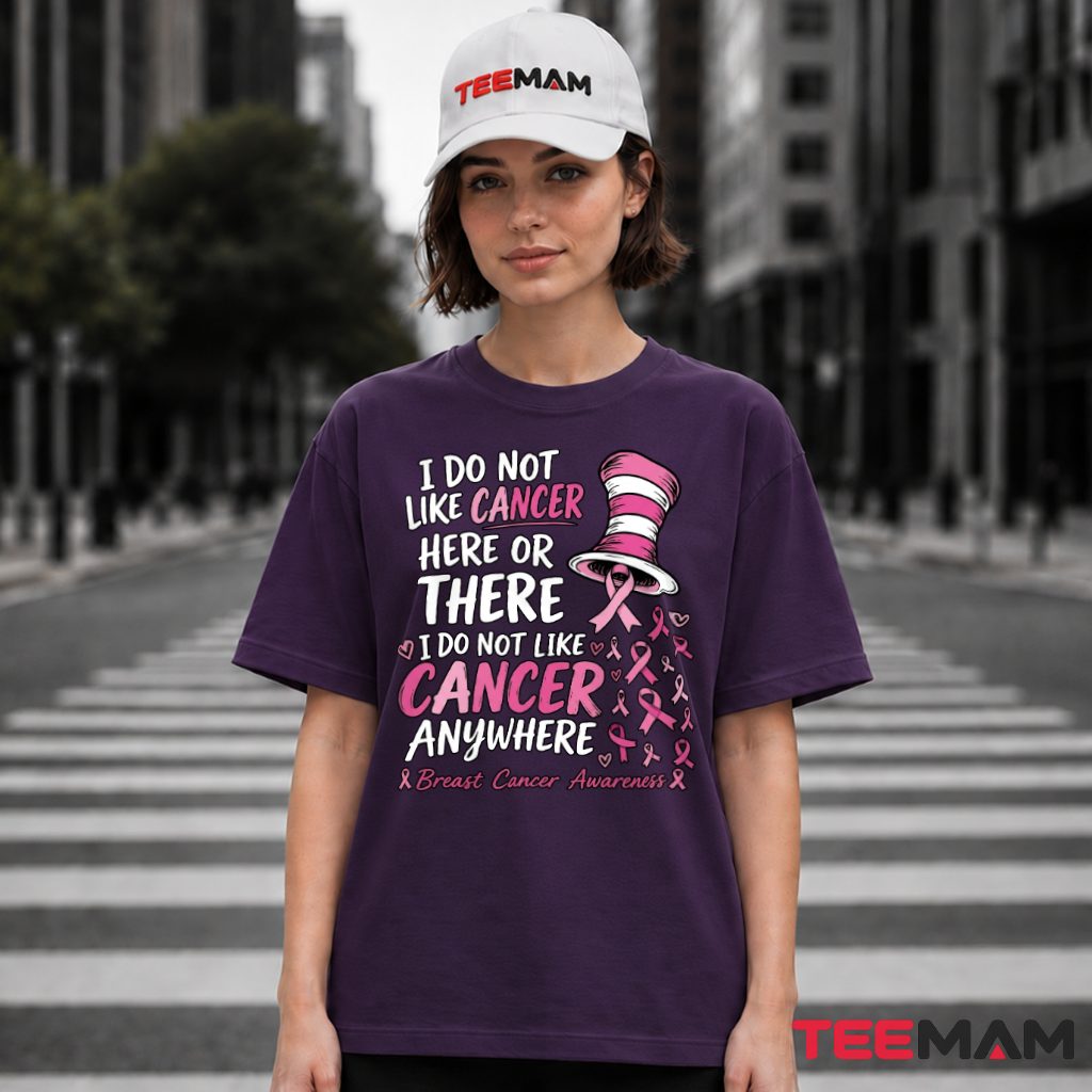 I Hate Cancer Everywhere Breast Cancer Awareness T-Shirt