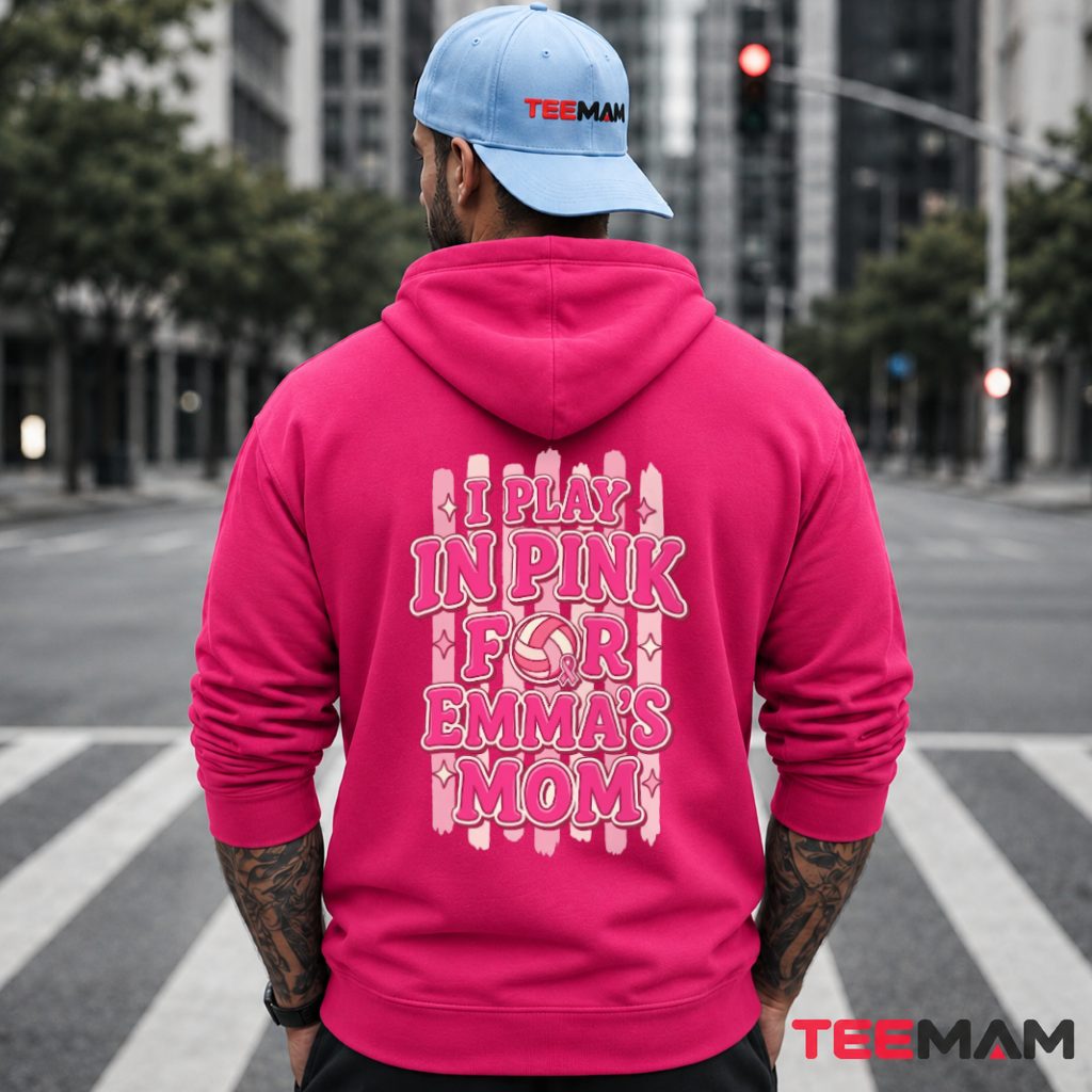 I Play In Pink For Mom Volleyball Ribbon Hoodie I Play In Pink For Mom Volleyball Ribbon Hoodie