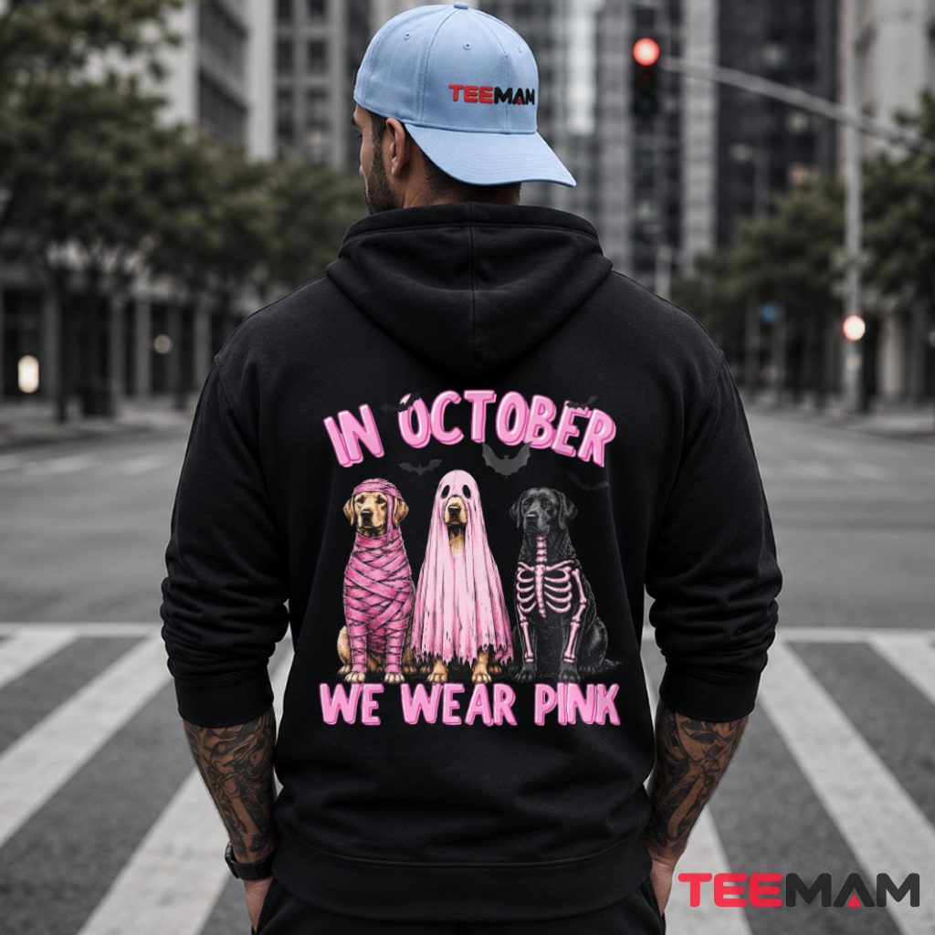 In October We Wear Pink Halloween Costume Dogs Hoodie In October We Wear Pink Halloween Costume Dogs Hoodie