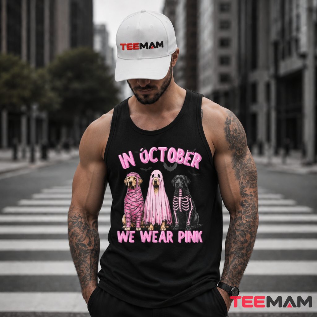 In October We Wear Pink Halloween Costume Dogs Tank Top In October We Wear Pink Halloween Costume Dogs Tank Top