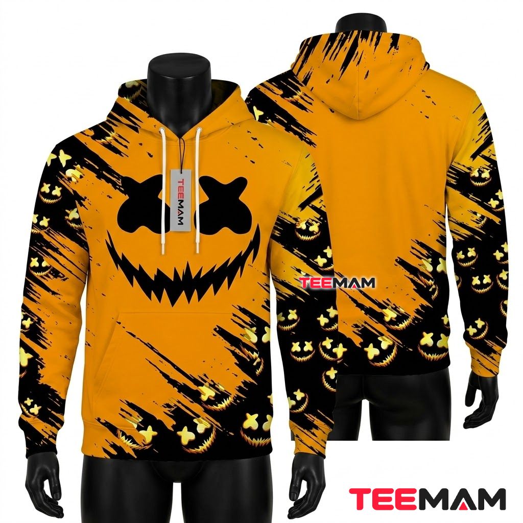 Jack Skellington Face Halloween 3D Hoodie Front