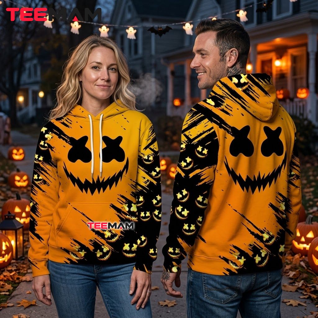 Jack Skellington Face Halloween 3D Hoodie Back Jack Skellington Face Halloween 3D Hoodie Back