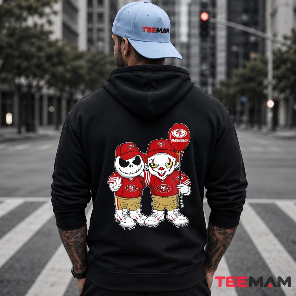 Jack Skellington Pennywise 49ers Halloween Hoodie Jack Skellington Pennywise 49ers Halloween Hoodie
