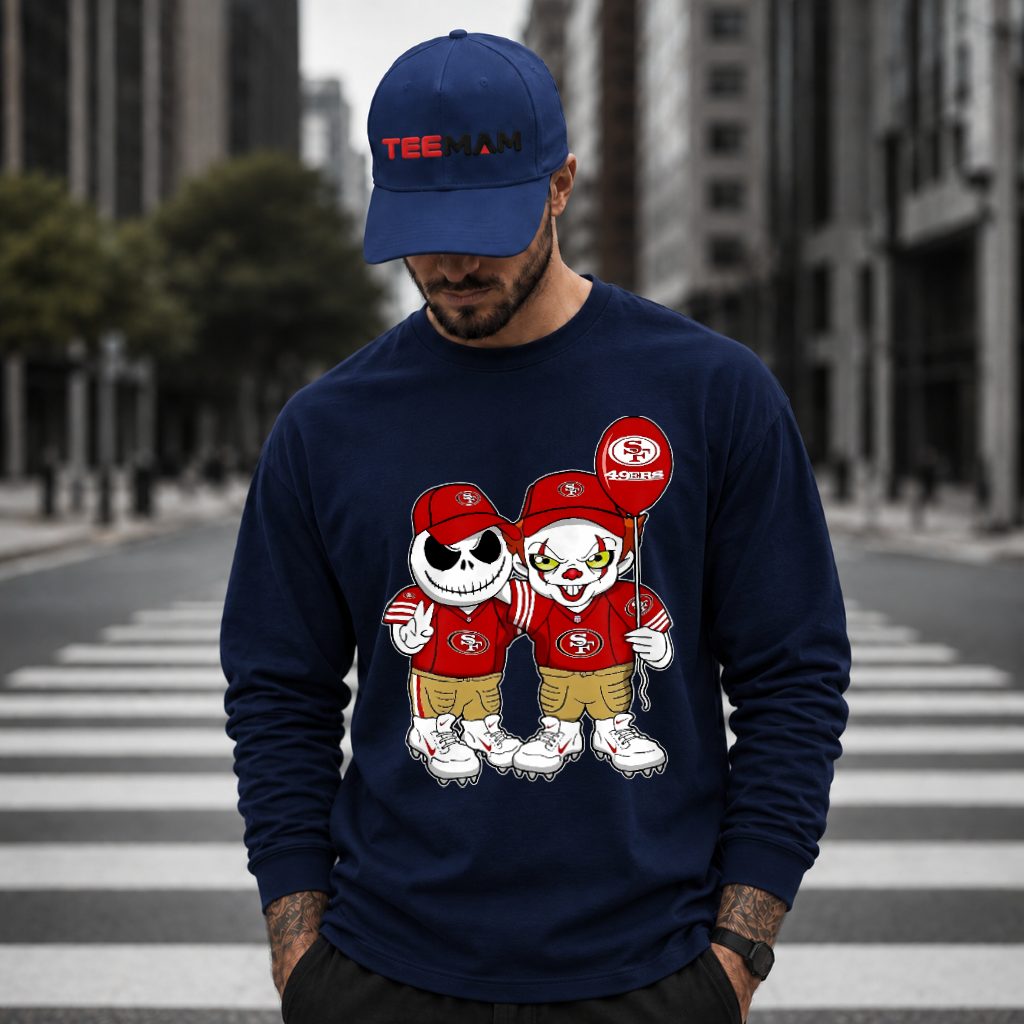 Jack Skellington Pennywise 49ers Halloween Long Sleeve Jack Skellington Pennywise 49ers Halloween Long Sleeve