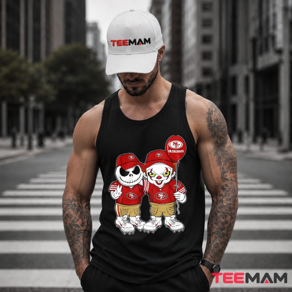Jack Skellington Pennywise 49ers Halloween Tank Top Jack Skellington Pennywise 49ers Halloween Tank Top