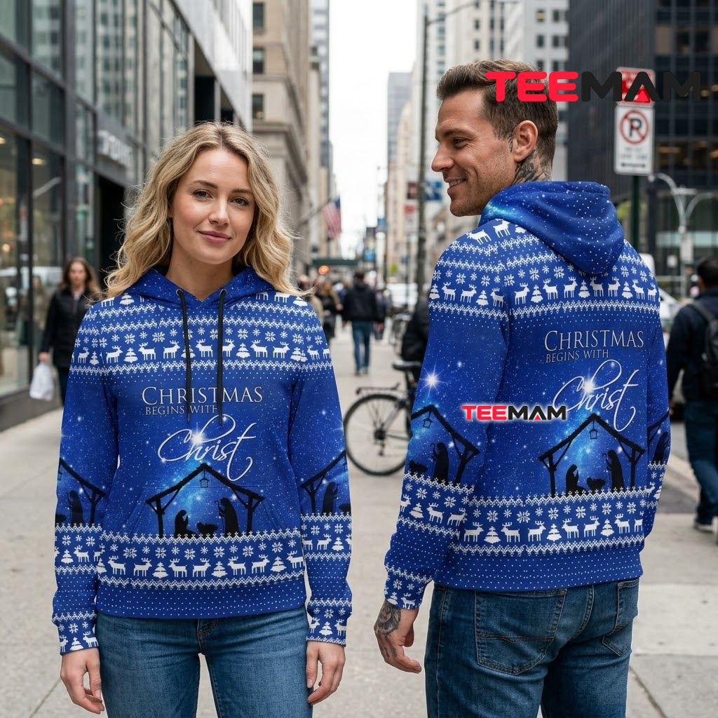 Jesus All Over Print 3D Hoodie Christmas Begins With Christ Back Jesus All Over Print 3D Hoodie Christmas Begins With Christ Back