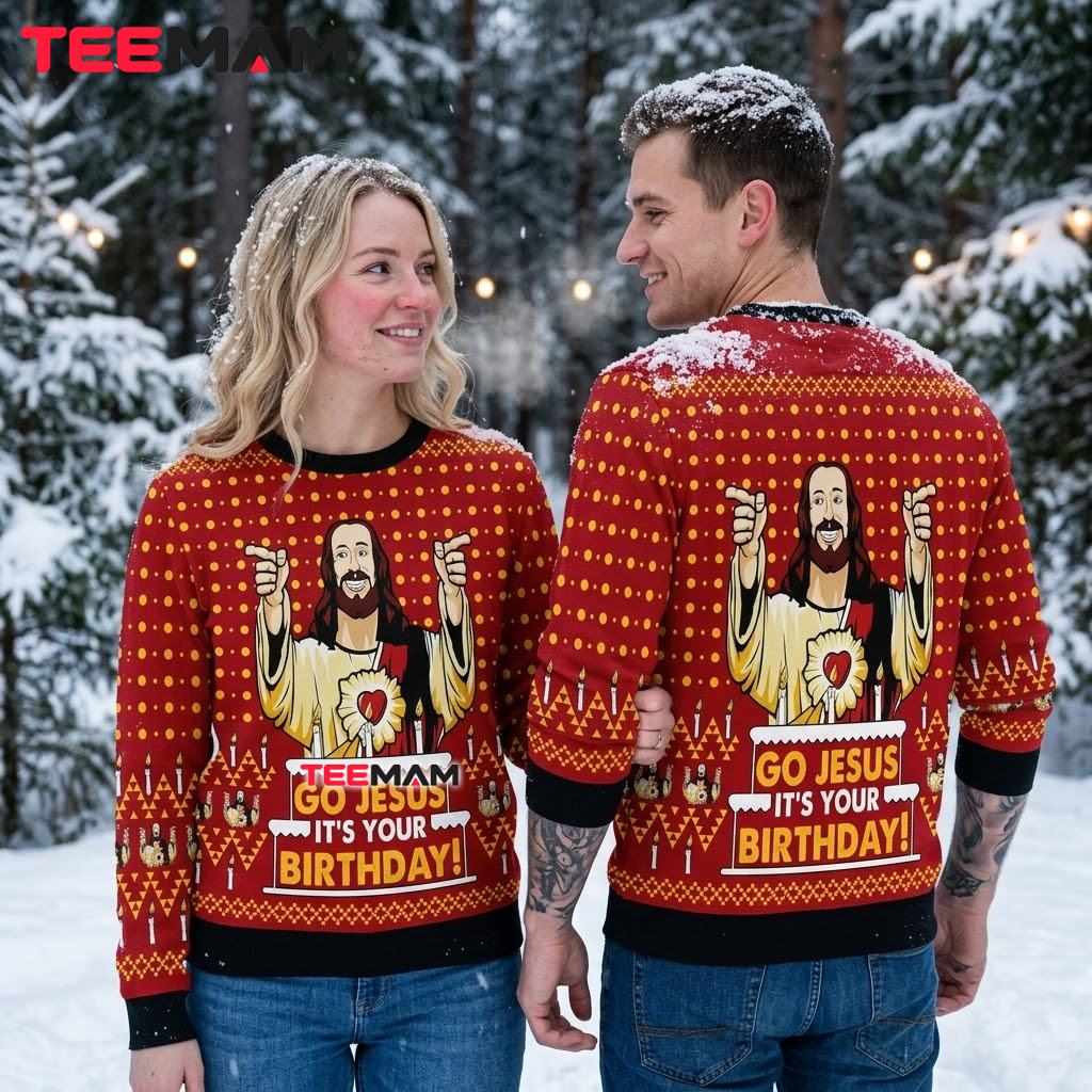 Jesus Ugly Christmas Sweater Go It Is Your Birthday Back Jesus Ugly Christmas Sweater Go It Is Your Birthday Back