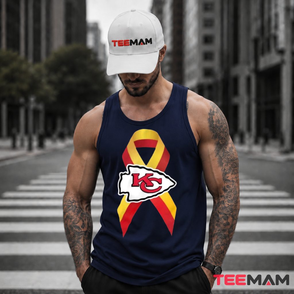 Kansas City Chiefs Awareness Ribbon Logo Tank Top Kansas City Chiefs Awareness Ribbon Logo Tank Top