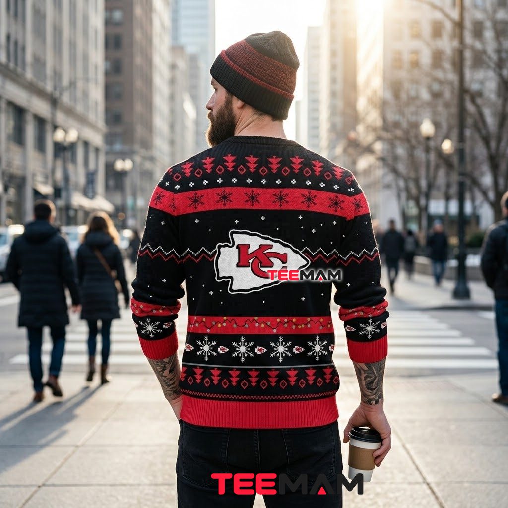 Kansas City Chiefs Christmas Ugly Sweater Cool Santa Gift Bag Design Version 3 Kansas City Chiefs Christmas Ugly Sweater Cool Santa Gift Bag Design Version 3